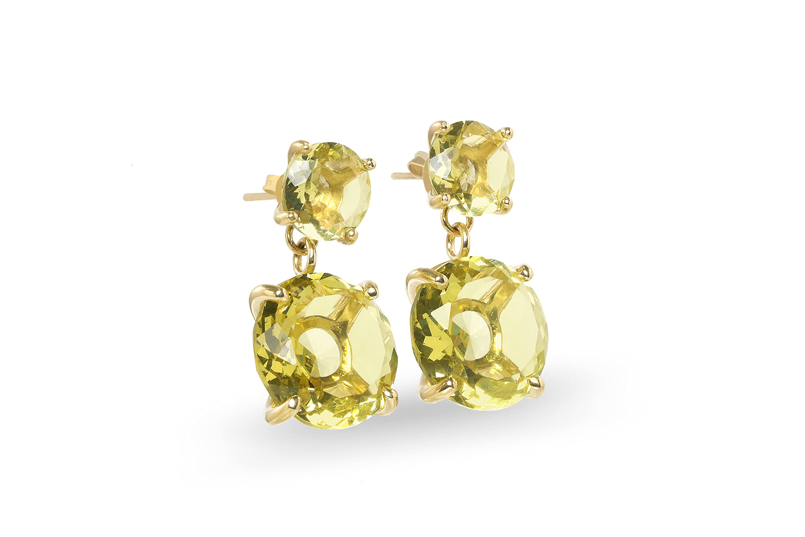 Elegant Lemon Quartz Earrings for Women - 14K Gold Handmade Gemstone Jewelry - Customizable Fashion Statement Earrings | Perfect for Weddings, Parties & Everyday Wear
