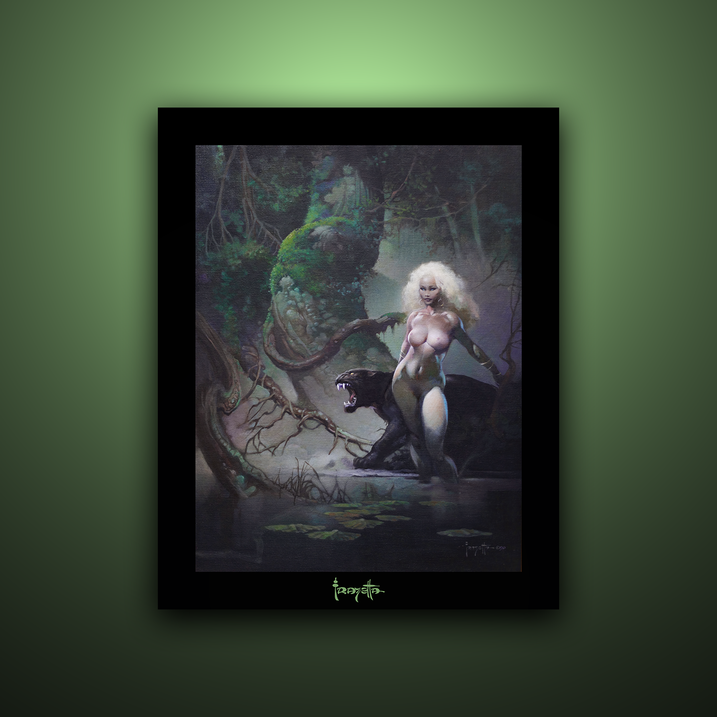 Gallery Series Princess and the Panther Wall Art - Elegant Canvas Painting for Home Decor, Living Room, Bedroom & Office