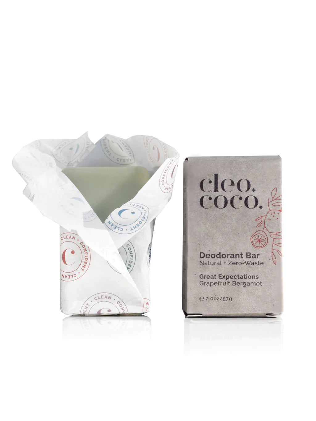 Zero Waste Deodorant Bar - Grapefruit Bergamot Scent | Natural & Eco-Friendly | Great for Travel, Gym & Everyday Use