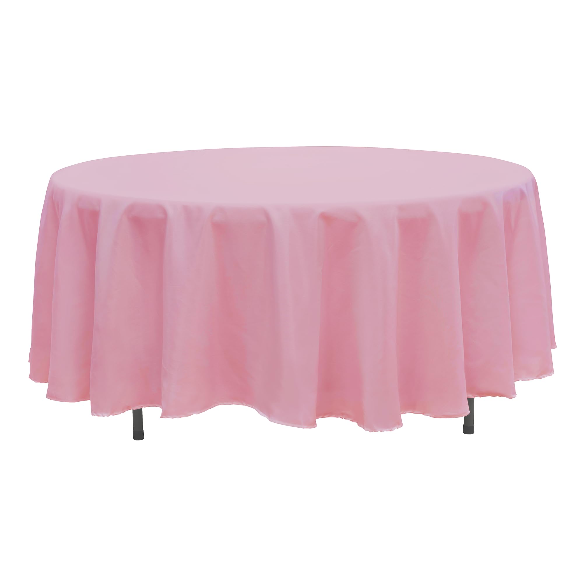 Simply Elegant 108-Inch Round Premium Polyester Tablecloth - Washable Party Table Cover for Weddings, Birthdays, Receptions | Elegant Home Decor & Dining Accessory (Pink) - Perfect for Banquets, Holiday Dinners & Special Events