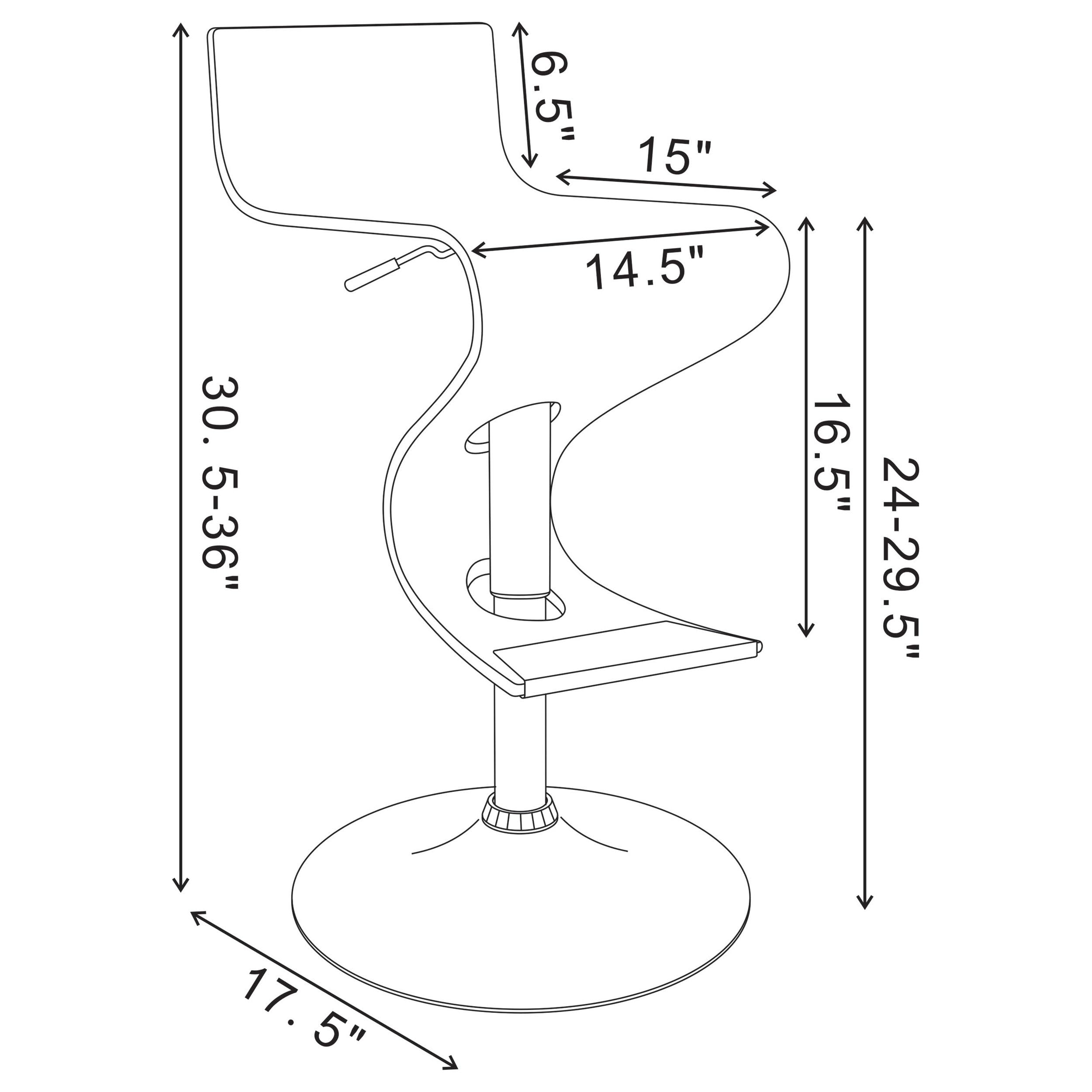 Adjustable Walnut Bar Stool with Swivel Seat - Modern Kitchen & Counter Height Stool for Home Bar, Breakfast Nook, and Restaurant Use - Coaster Furniture Model 100396