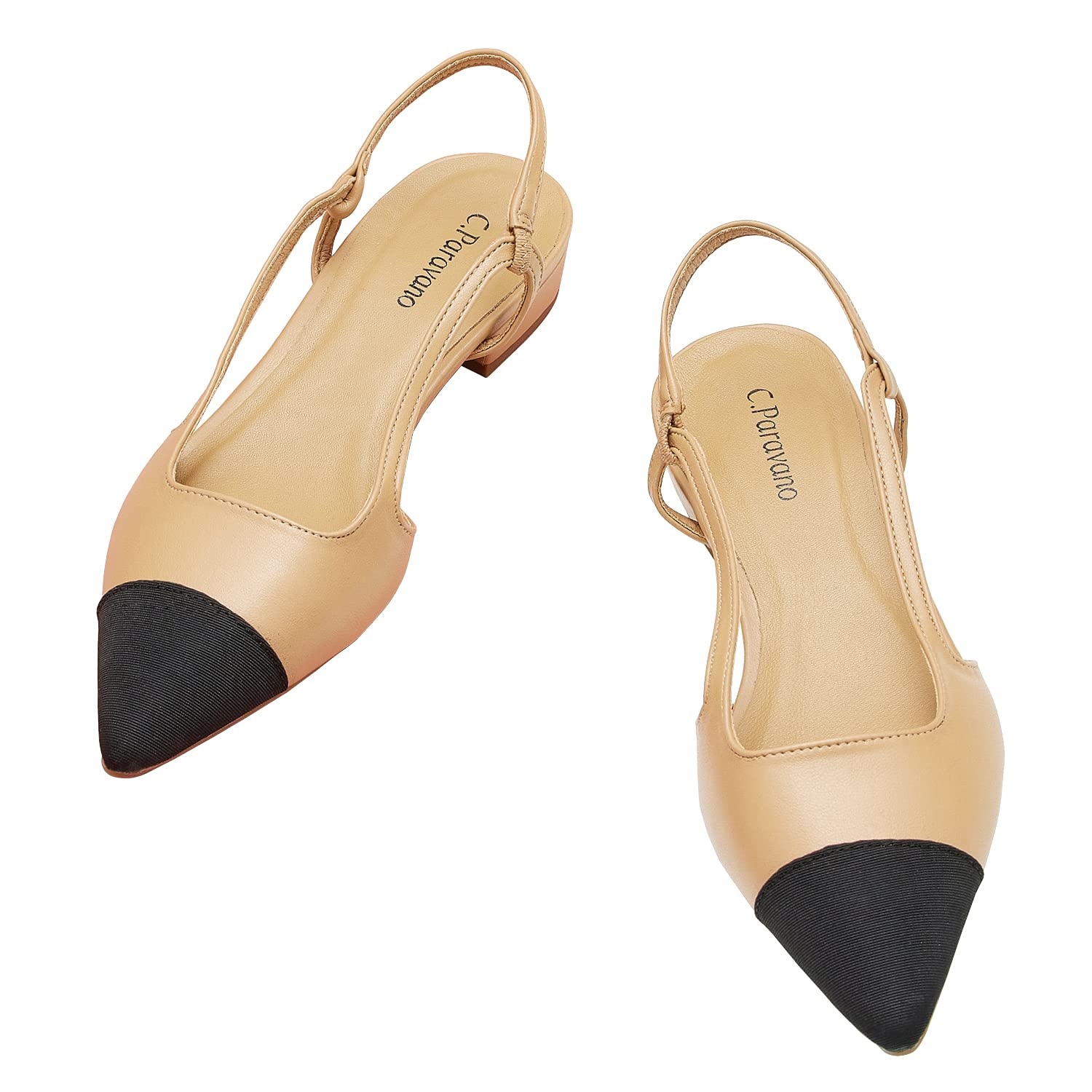 C.Paravano Women's Slingback Pumps - Elegant Designer Heels for Women | Comfortable Slingback Sandals & Dress Shoes | Perfect for Weddings, Office & Evening Events