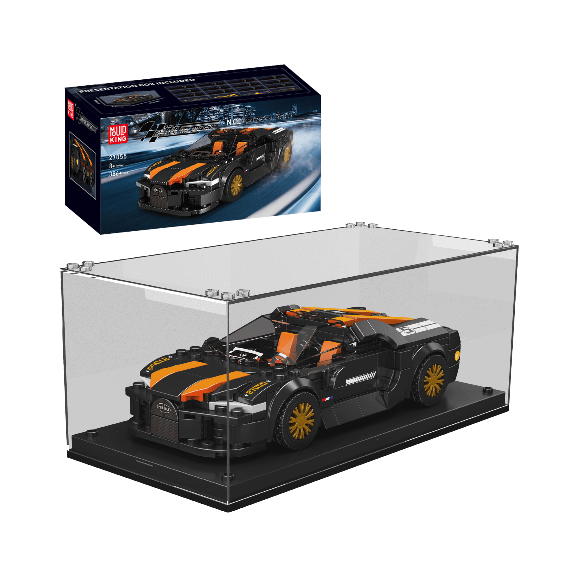 Mould King 27055 Chiron 300+ Supercar Building Blocks Set - 386 Pieces STEM Toy for Kids & Adults | Bugatti Model Car Kit for Creative Play & Home Decor