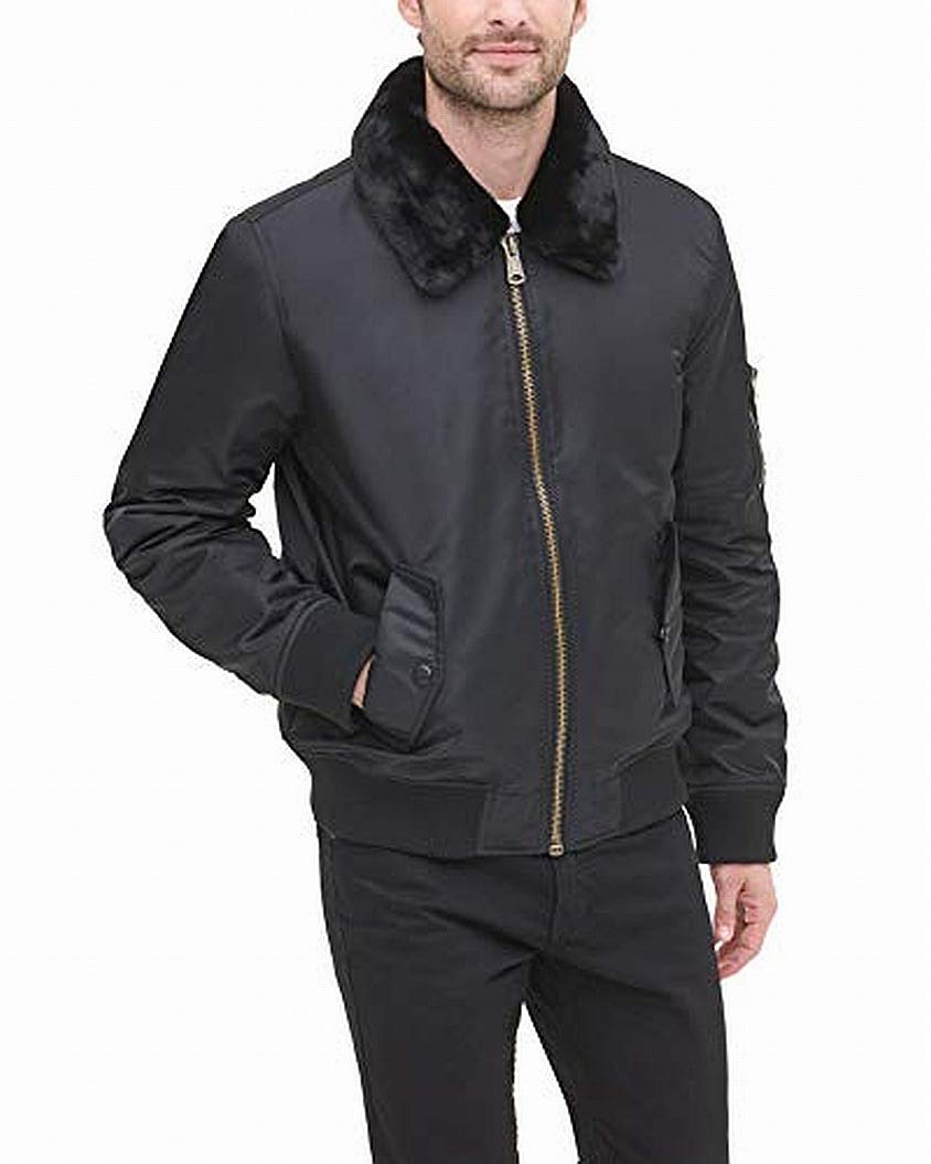 Tommy Hilfiger Men's Removable Pile Collar Officer Jacket - Classic Laydown Design for Business & Casual Wear | Perfect for Office, Travel & Outdoor Events