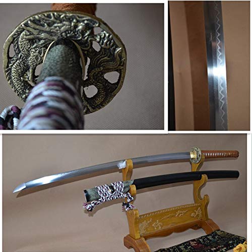 GLW Katana 1095 High Carbon Steel Japanese Samurai Sword - Battle Ready, Clay Tempered, Full Tang, Genuine Rayskin Saya - Perfect for Martial Arts Training, Cosplay, and Collectors Display