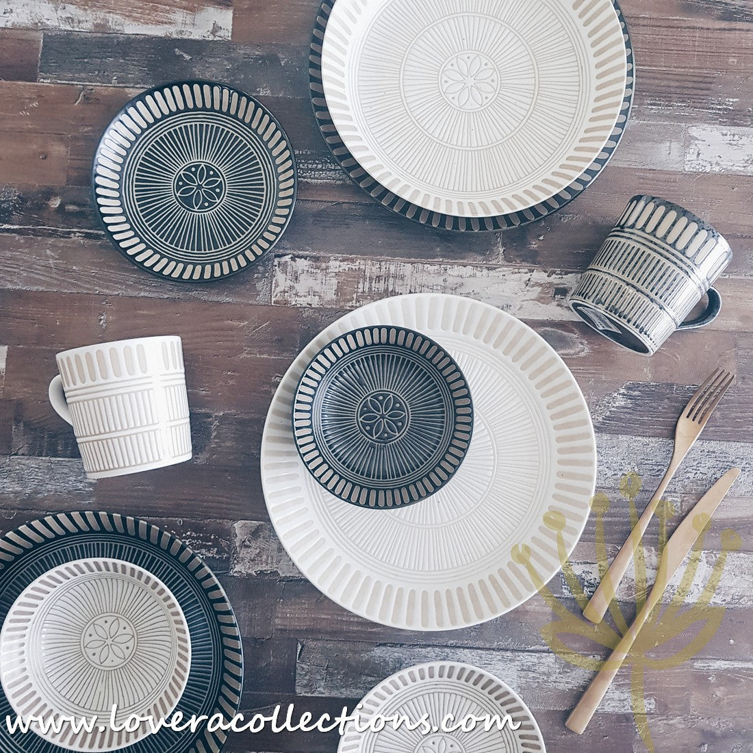 Bloom Japan Sausalito Dinnerware Set - Premium Porcelain Plates, Bowls & Cups - Elegant Japanese Style Tableware for Dining, Entertaining & Home Decor (50% Off Sale)