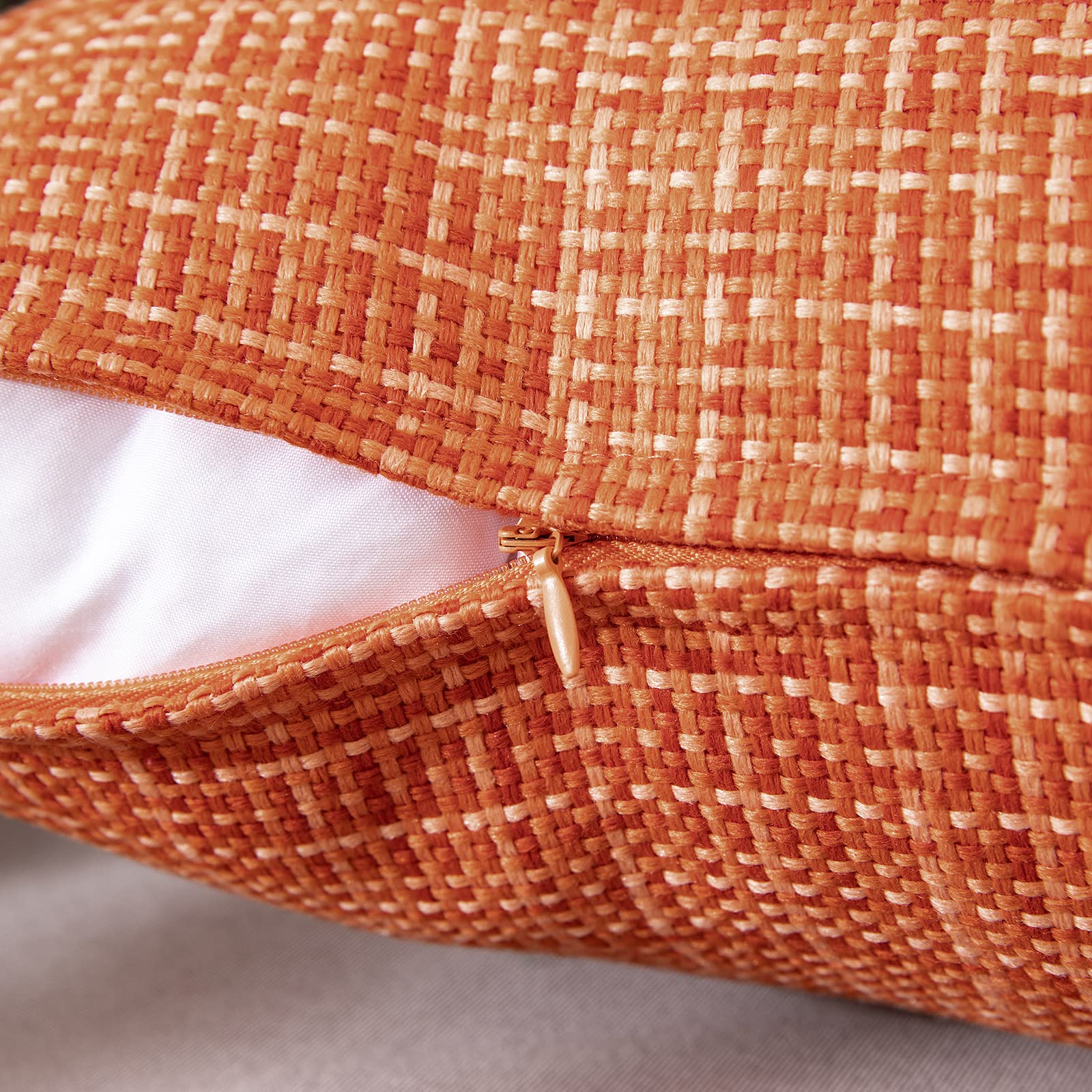 MIULEE Waterproof Outdoor Throw Pillow Covers 18x18 Inch - Farmhouse Decorative Cushion Covers for Patio, Garden, Sofa & Tent (Pack of 2, Orange) | Weather-Resistant & Durable for All-Season Use