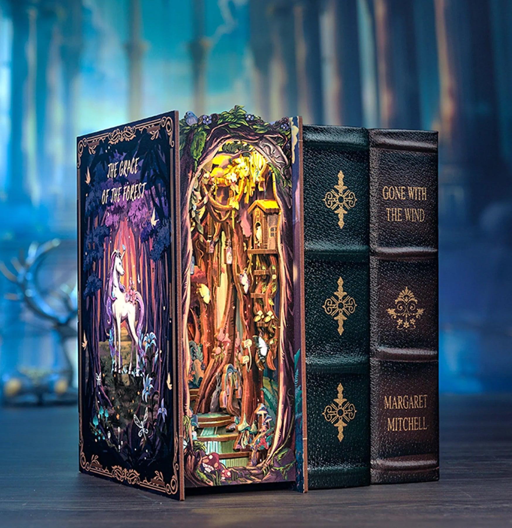 Grace of the Forest DIY Book Nook Kit - Handcrafted Miniature Bookshelf Insert for Fantasy Book Lovers - Perfect for Home Decor, Reading Nooks & Gift Giving