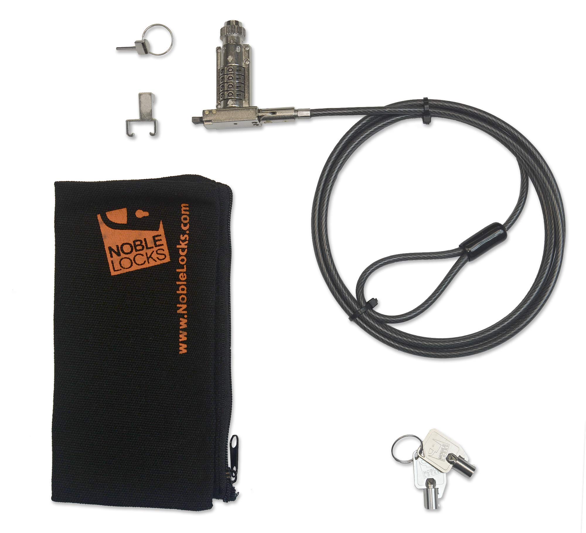 TZ06T Noble Wedge 4 Digit Combination & Barrel Key Lock - Secure Storage for Home, Office, and School - Durable Metal Lockbox for Valuables, Documents, and Cash