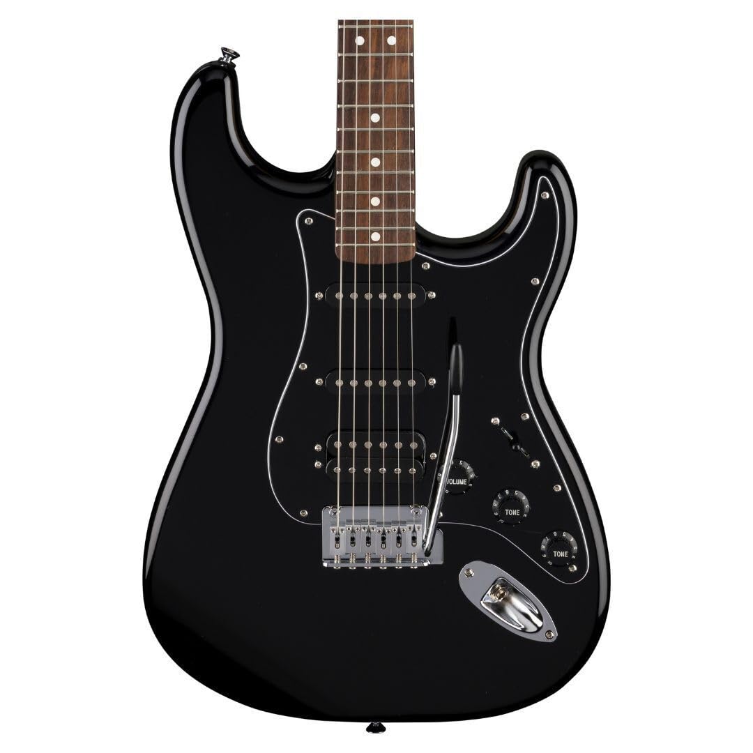 Fender Standard Stratocaster HSS Electric Guitar with Maple Fingerboard - Gloss Black Finish | Perfect for Rock, Blues & Stage Performances