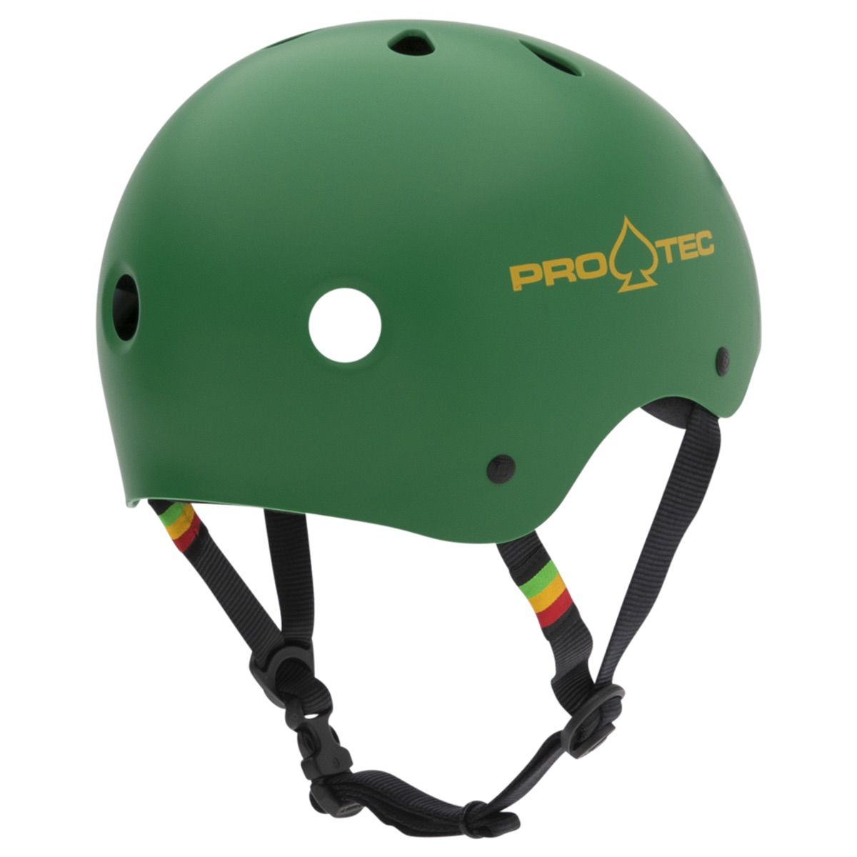 Protec Classic Skate Helmet - Matte Rasta Green - Certified Protective Gear for Skateboarding, BMX & Scooter Riding - Perfect for Park, Street & Vert Skating