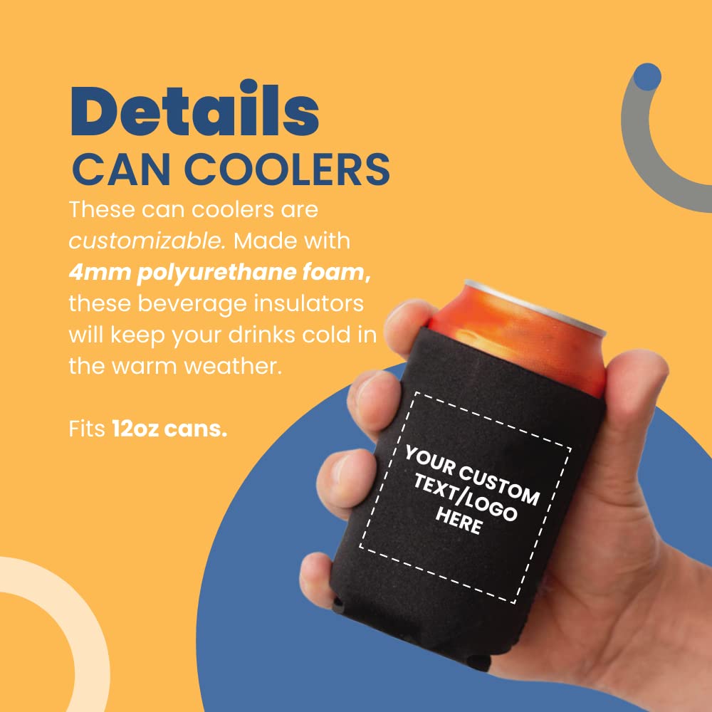 Custom Wedding Can Coolers 100-Pack - Personalized Wedding Favors & Drink Sleeves for Guests - Bulk Insulated Beverage Coolies (Set of 100) - Perfect for Outdoor Weddings, Bridal Showers & Summer Parties