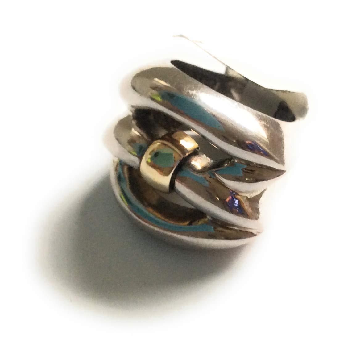 Elegant Sterling Silver & 18k Gold Ring for Women | Durable Wedding, Engagement & Anniversary Jewelry Gift | Perfect for Everyday Wear & Special Occasions
