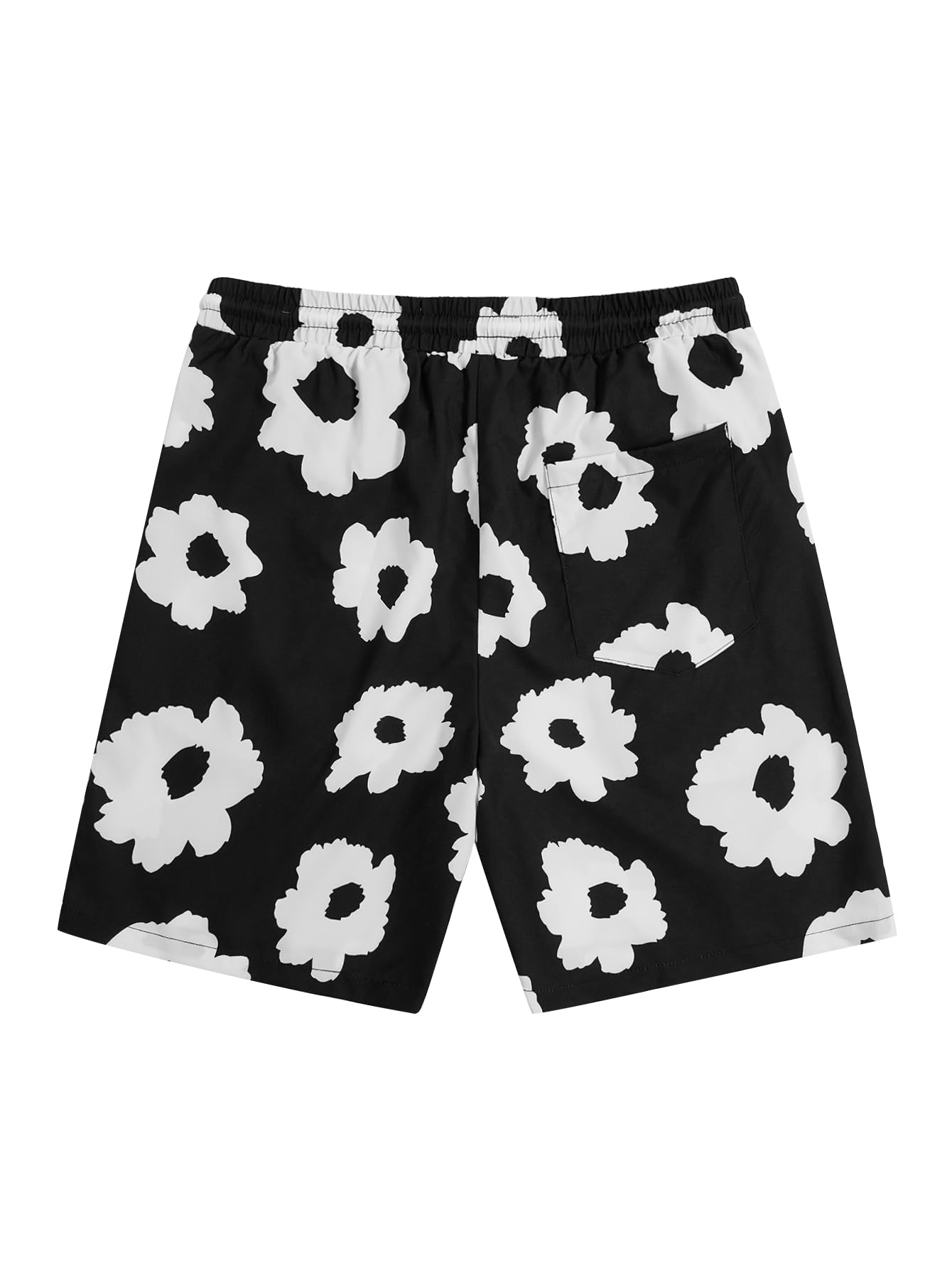 SOLY HUX Men's Floral Print High Waist Drawstring Shorts with Pockets - Casual Summer Beach Shorts for Outdoor Activities, Gym, and Vacation