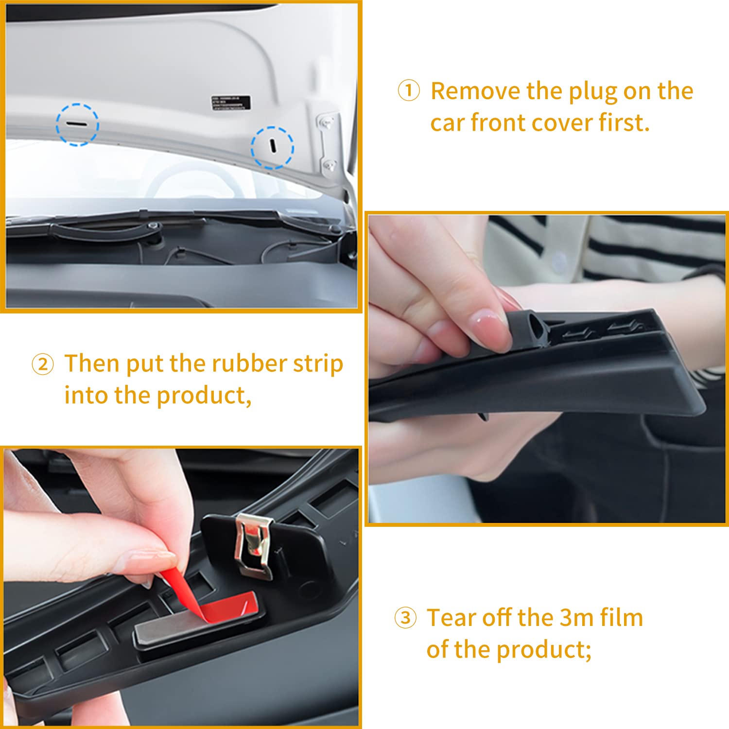 Tesla Model Y Front Hood Dust Proof Seal Strip - Weather Resistant Rubber Protector Guard for Enhanced Protection | Perfect for All-Weather Driving & Dust Prevention