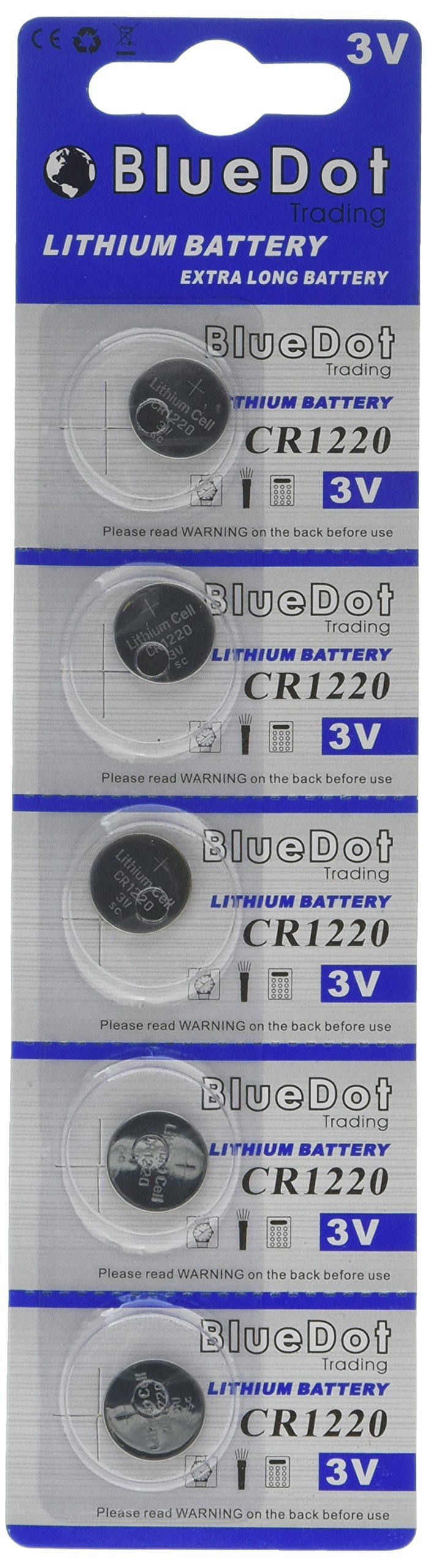 BlueDot Trading CR1220 3V Lithium Coin Battery (25-Pack) - Non-Rechargeable Button Cell for Calculators, Car Key Fobs, Watches, Toys & Remote Controls | Perfect for Home, Office & Travel Essentials