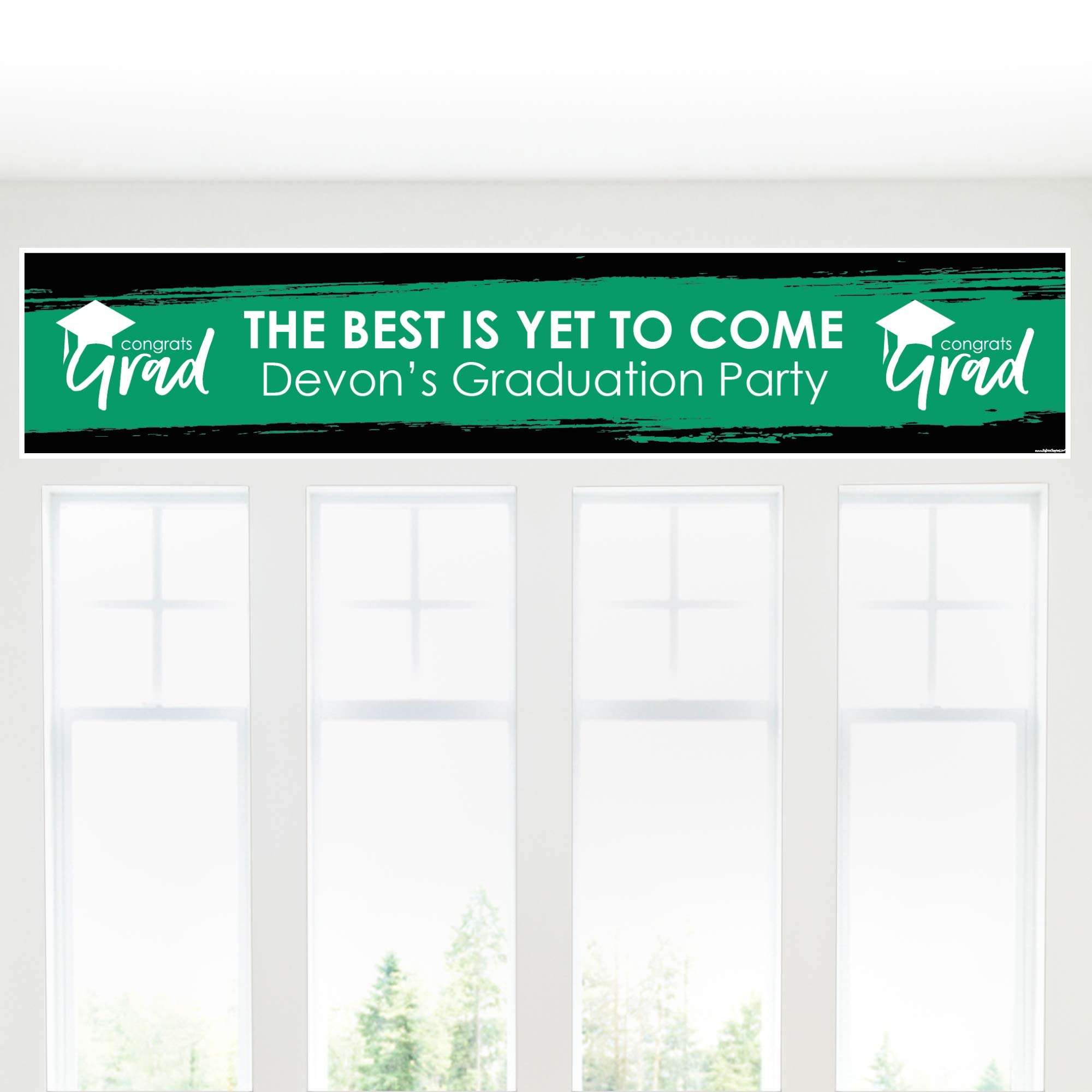 Personalized Green Graduation Banner - Best is Yet to Come - Custom Grad Party Decorations for High School & College Celebrations - Perfect for Graduation Ceremonies, Open Houses & Photo Backdrops