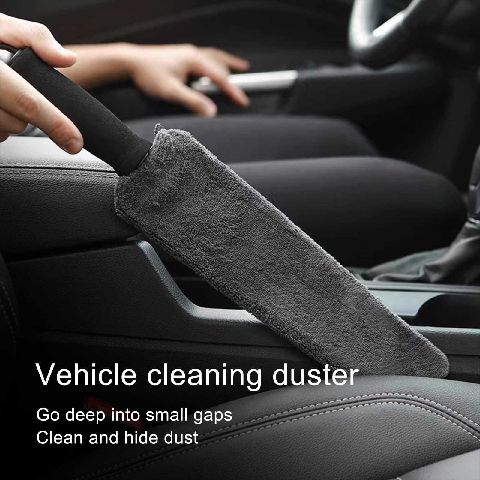 Jeseny High Elasticity Car Detailing Brush - Dual Wet & Dry Use for Car Cleaning - Carpet & Interior Cleaning Accessories - Perfect for Car Detailing, Upholstery & Hard-to-Reach Areas (Grey)