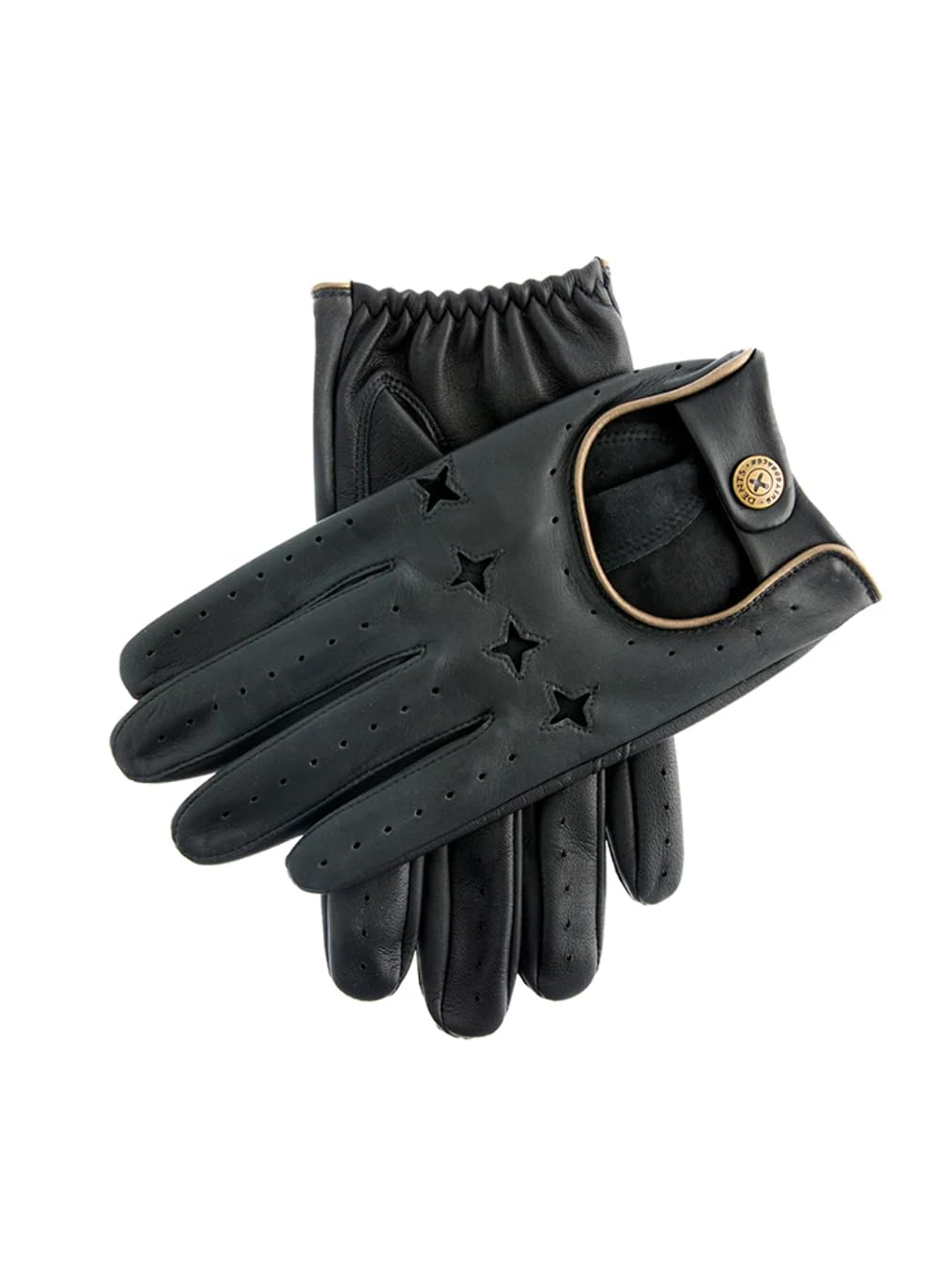 Premium Men's Suited Racer Touchscreen Driving Gloves - Cork & Black Leather | Winter Driving, Fashion Accessory, Motorcycle Riding, Formal Events