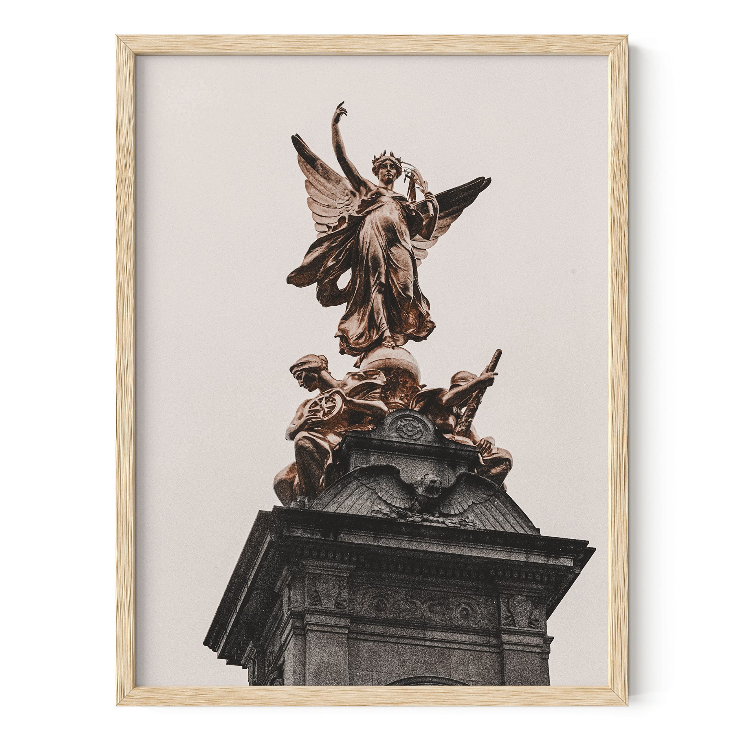 HAUS AND HUES Dark Academia Aesthetic Wall Art - Vintage Posters for Room Decor, Light Academia Prints, Beige Framed Picture (12x16) - Perfect for Bedroom, Office & Dormitory Decor