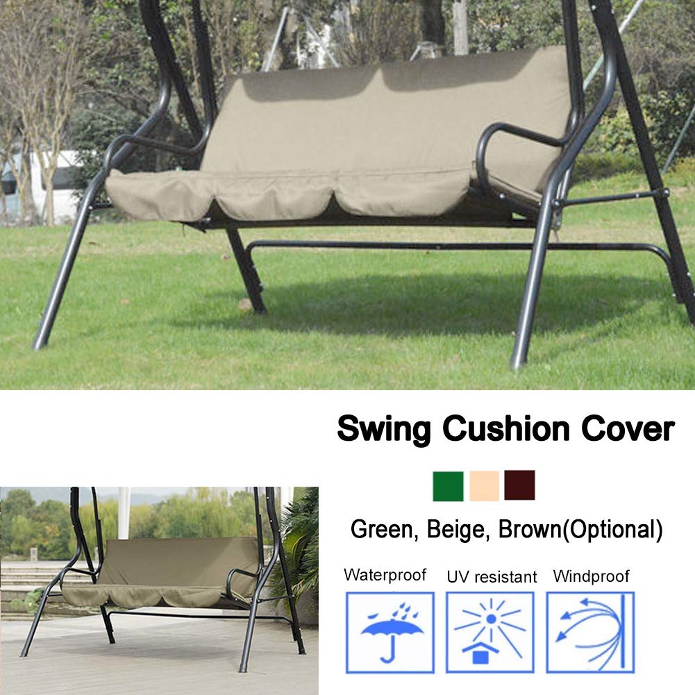 Waterproof 3-Person Patio Swing Chair Cover - Outdoor Canopy for Garden, Poolside, Balcony & Backyard (Beige) | UV Protection & All-Weather Use