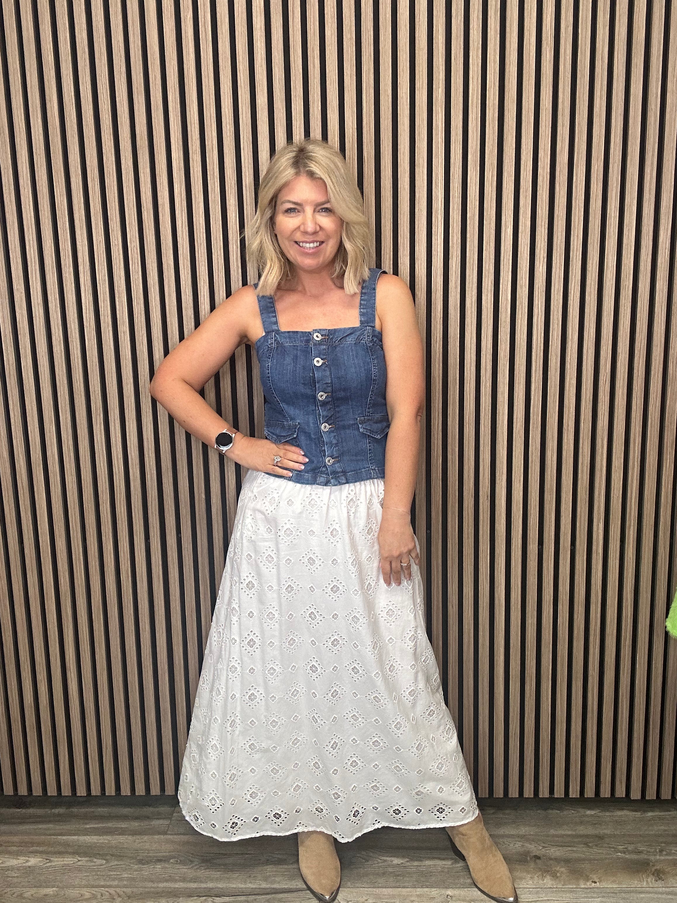 Alina High Waisted Maxi Skirt - Flowy Boho Long Skirt with Elastic Waistband for Women | Perfect for Beach, Vacation & Summer Outfits