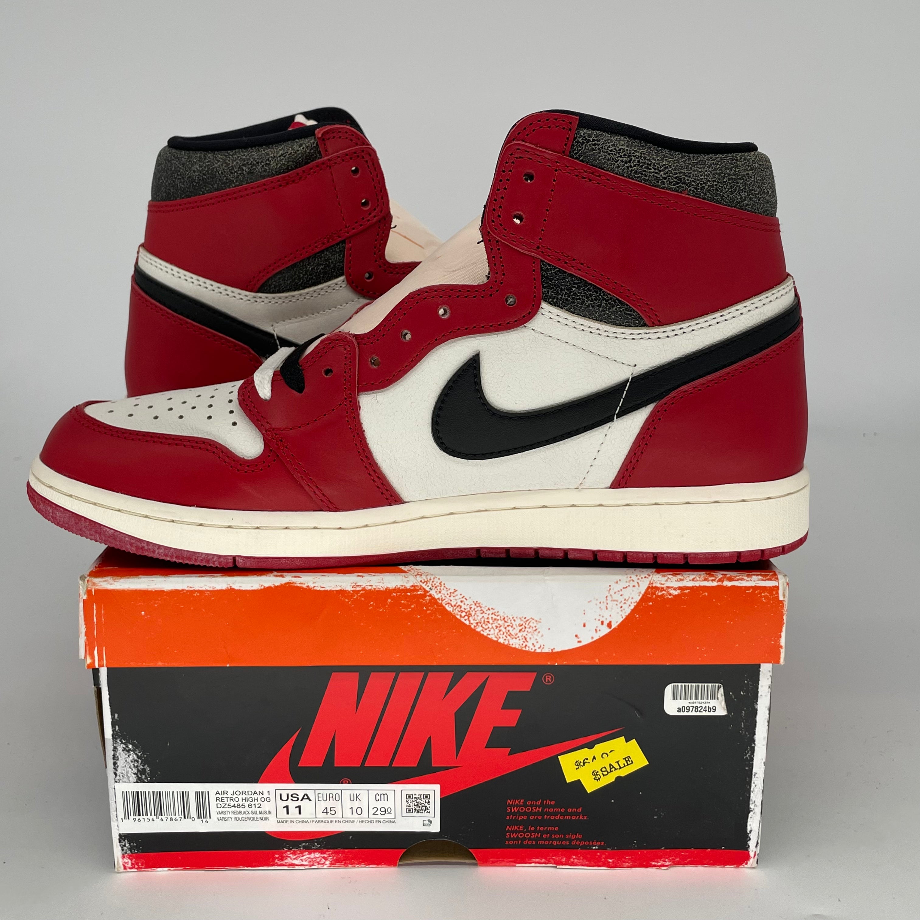 Original Air Jordan 1 Retro High OG 'Lost and Found' Sneakers - Men's Size 11 (DZ5485-612) - Authentic Retro Basketball Shoes for Collectors & Streetwear Fashion