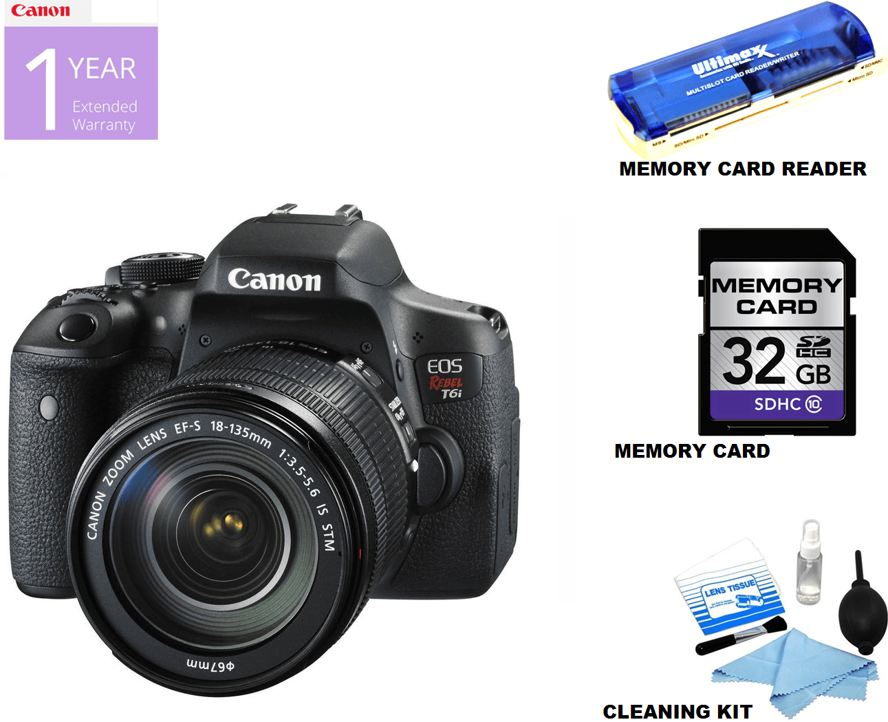 Canon EOS Rebel T6i/800D DSLR Camera with 18-135mm Lens - Professional Photography for Beginners, Travel & Portrait Shooting (US Version)