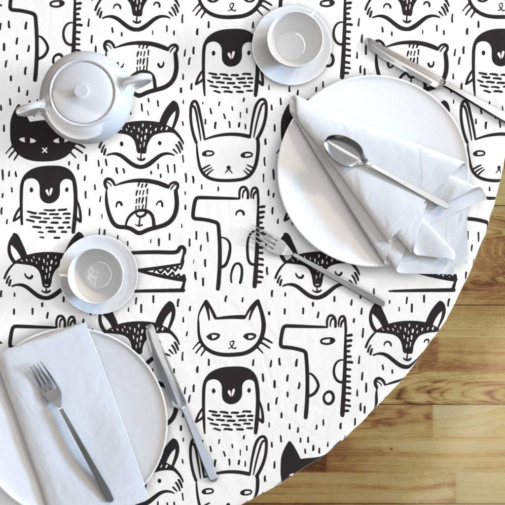 Custom Animal Faces Tablecloth - 90