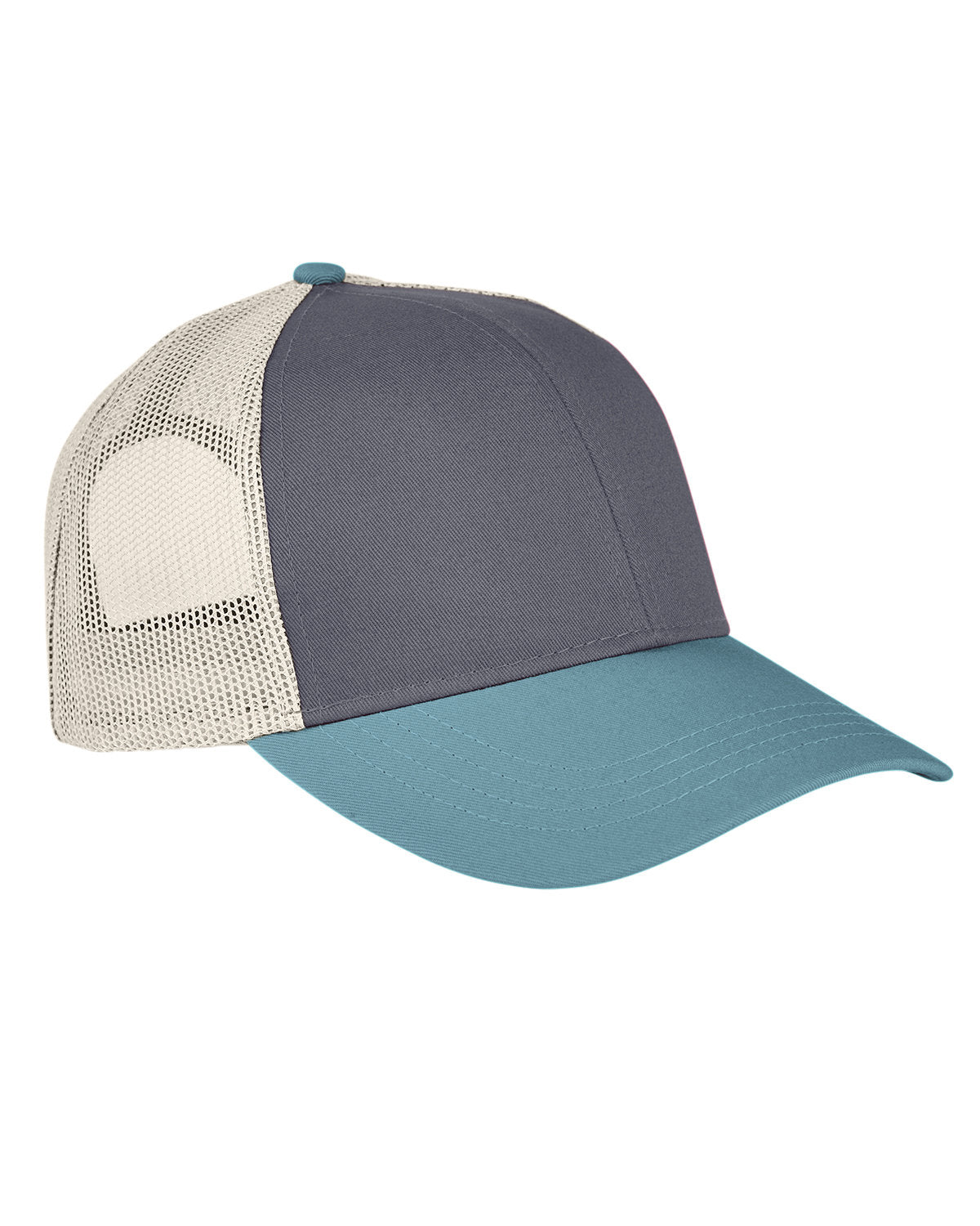 Authentic Pigment AP1919 Tri-Color Trucker Cap - Stylish Adjustable Snapback Hat for Men & Women - Perfect for Outdoor Activities, Sports, and Casual Wear