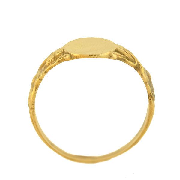 Victorian Style 14kt Yellow Gold Mermaid Signet Ring for Women - Elegant Jewelry Gift for Birthday, Anniversary & Special Occasions