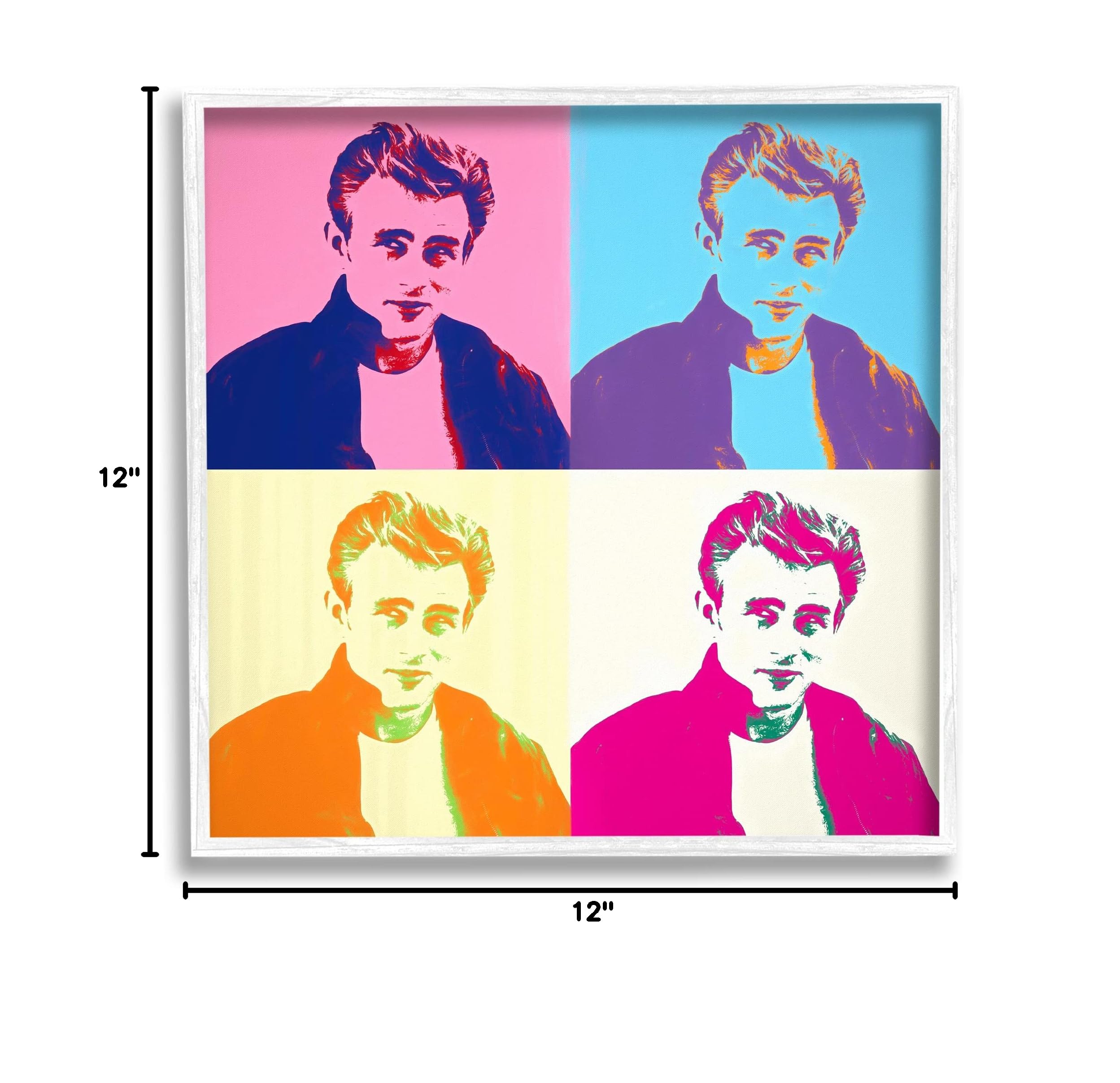 Stupell Industries Modern Pop Art Portrait Squares - Abstract Man Wall Decor by AbcArtAttack - Perfect for Living Room, Bedroom & Office Decor