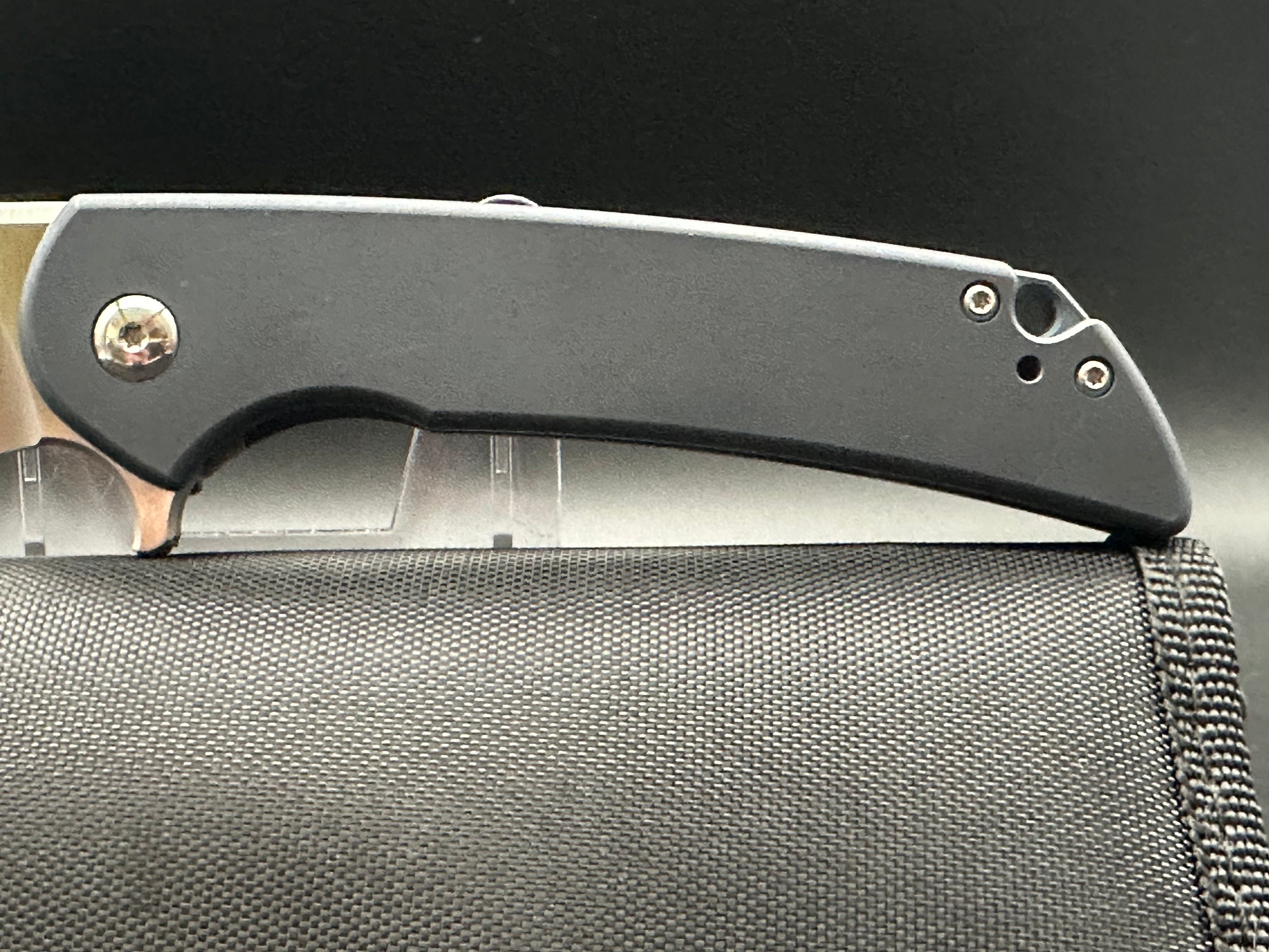 Ferrum Forge Crux Folding Knife - Blue Titanium Frame, Drop Point Blade, Satin Polished CPM S35VN Steel | EDC, Outdoor Survival, Camping & Tactical Use