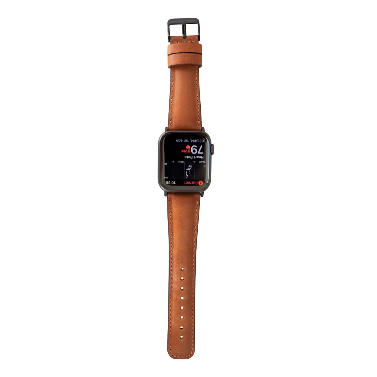 Premium Camel Brown Leather Apple Watch Band - Classic Strap for Apple Watch Series 9/8/7/SE/6/5/4/3 - Durable & Comfortable for Work, Travel & Everyday Wear
