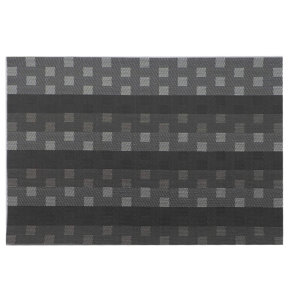 Premium Black PVC Placemats Set of 6 - Waterproof & Heat-Resistant Woven Vinyl Table Mats for Dining, Kitchen, and Party Decor - Elegant Place Settings for Everyday Use and Special Occasions