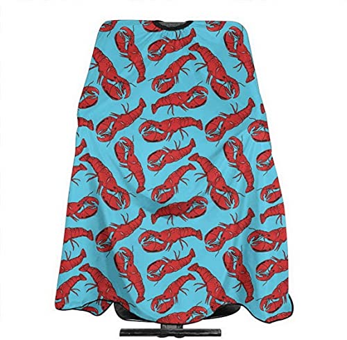 Professional Red Lobster Hair Cutting Cape 55x66 Inch - Waterproof Salon Apron for Barber, Cosmetology & Hairdressing Supplies - Perfect for Haircuts, Coloring & Styling