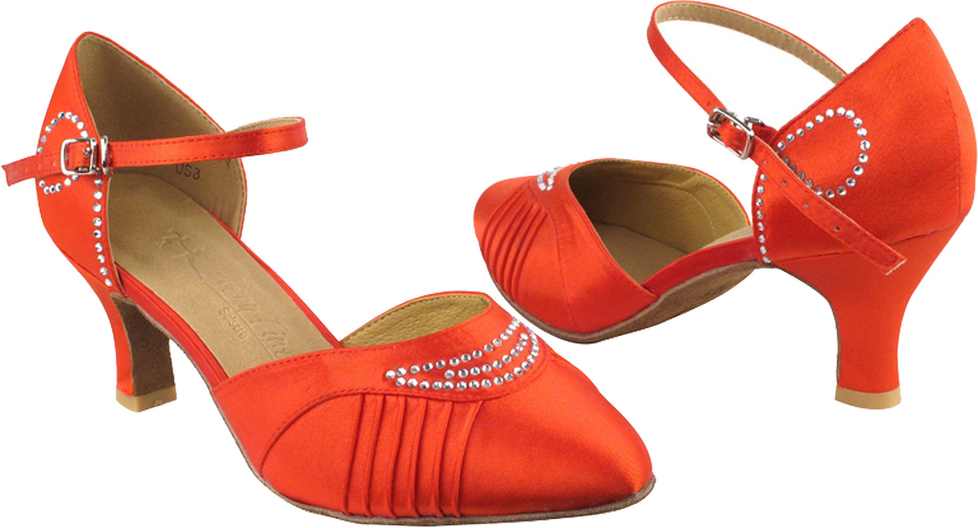 Professional Salsa Ballroom Tango Latin Dance Shoes for Women - 2.5 Inch Heel with Free Wire Brush (Style 1397) | Perfect for Social Dancing, Performances & Dance Competitions