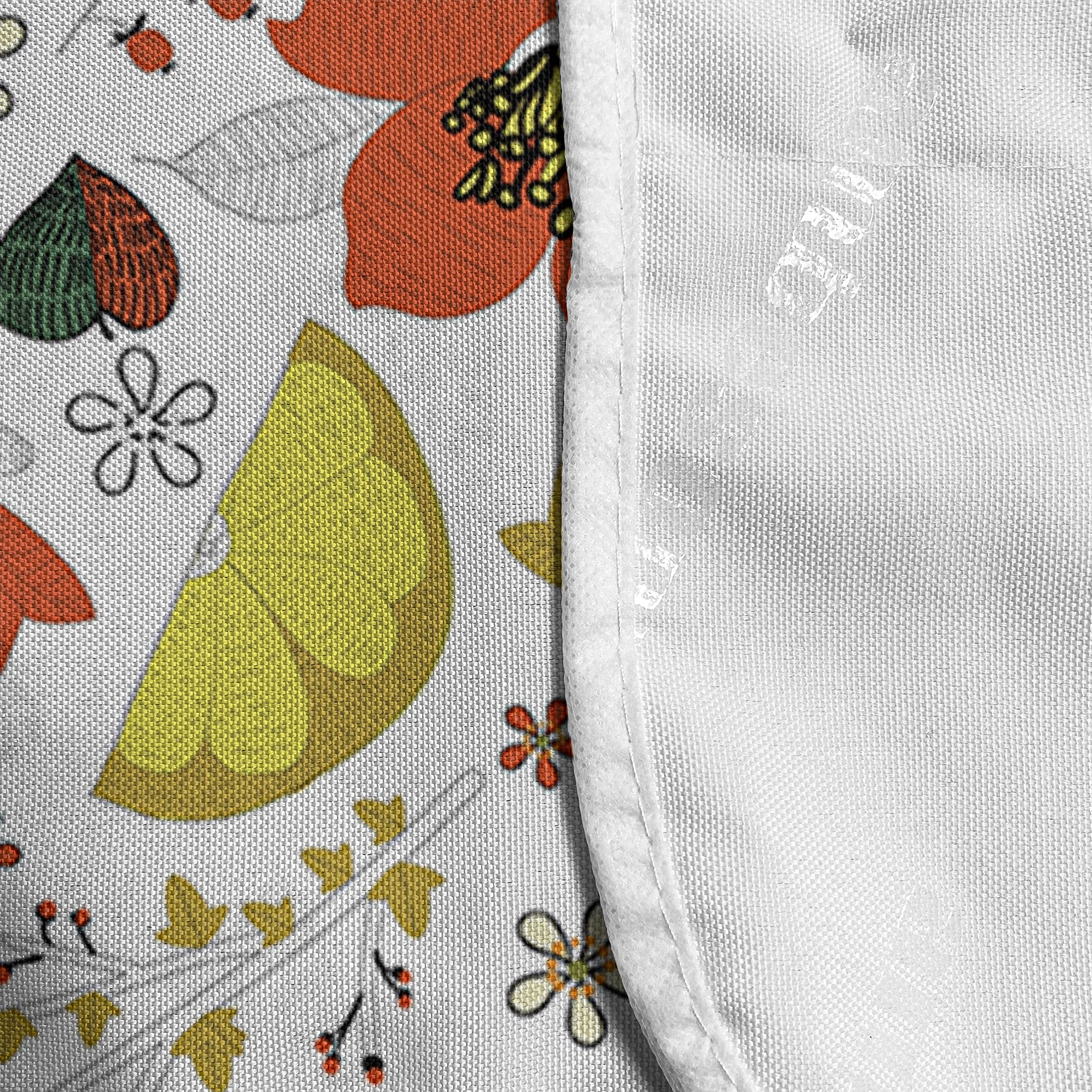 Ambesonne Floral Microwave Cover - Waterproof Kitchen Organizer with Pockets, Spring Flowers & Lemon Leaves Design, 36