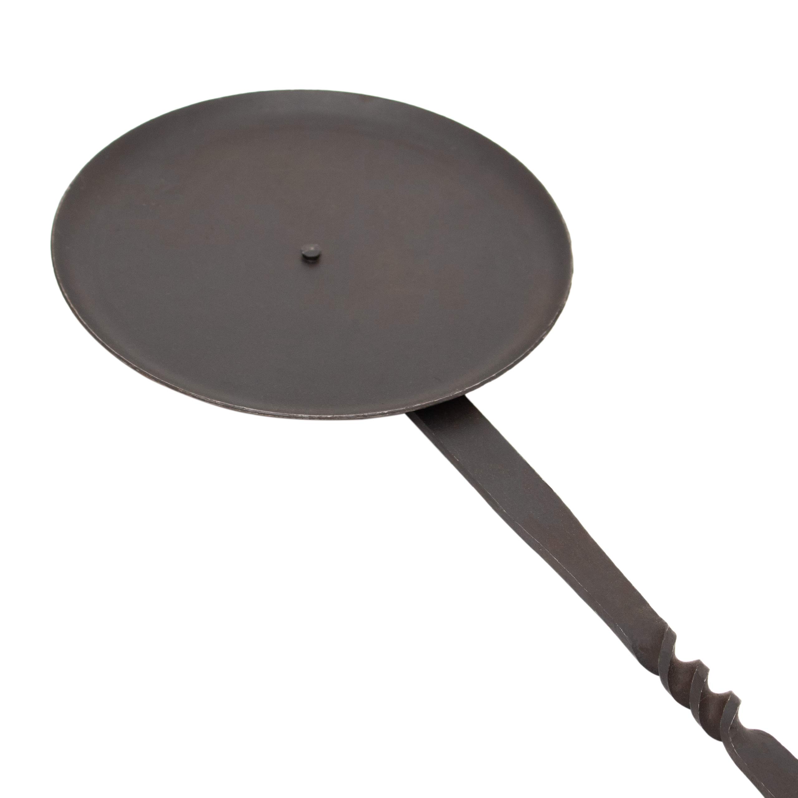 Long Handle Iron Grill Fire Ladle - Medieval Hand Forged Cooking Tool with Comfort Grip for BBQ, Camping, Outdoor Cooking - Perfect for Grilling, Cast Iron Skillets, Fire Pits & Medieval Reenactments - 21.65 Inch Heavy Duty Kitchen Utensil