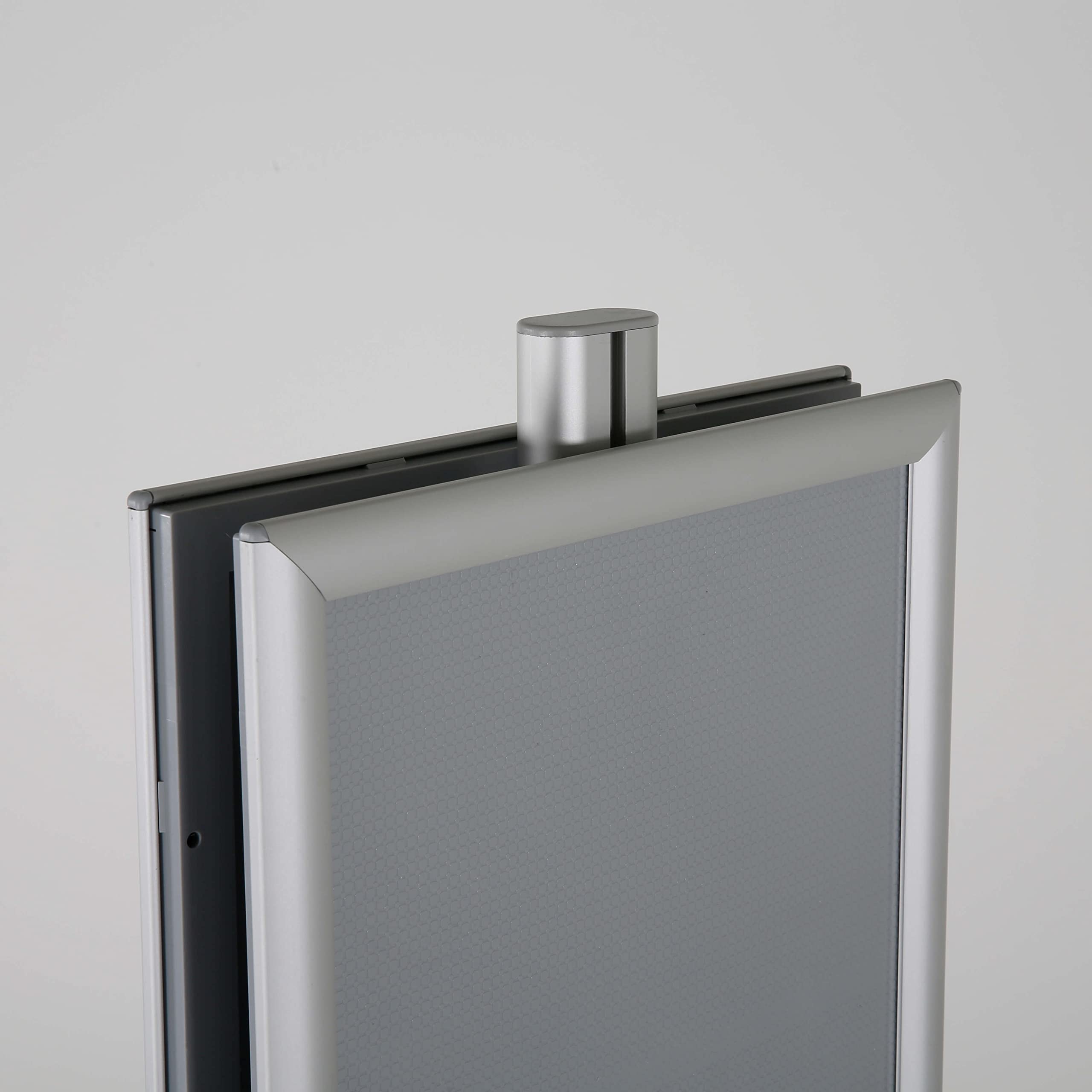 Double-Sided Aluminum Display Stand - 2x(11x17) Inch Silver Snap Frame for Brochures, Documents & Signs | Front Loading Portrait/Landscape | Ideal for Retail, Trade Shows & Office Use