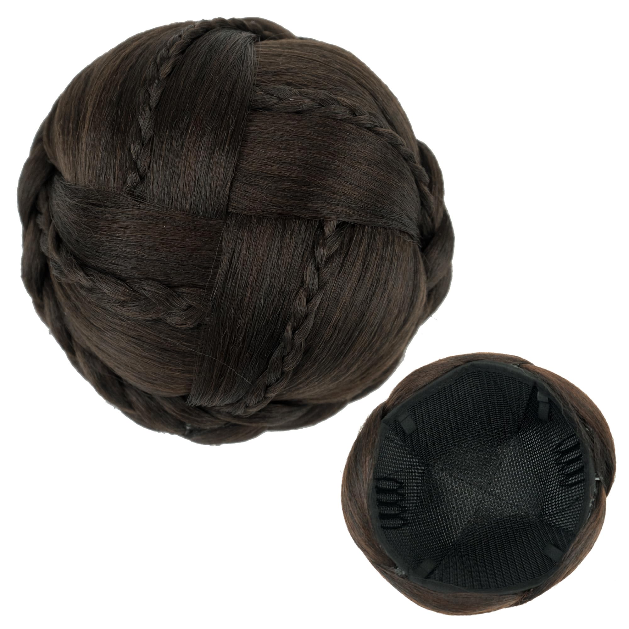 IMISSU Braided Chignon Hair Donut - Chocolate Brown Hair Bun for Women | Wedding, Party & Dance Updo Accessory | Perfect for Ballet, Bridal & Special Occasions