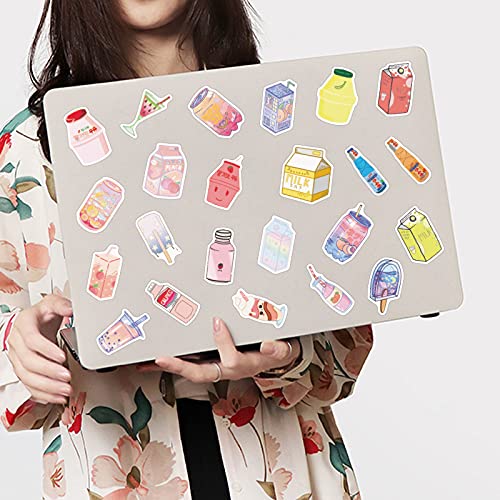 50 Pcs Cute Cartoon Drink Stickers - Trendy Laptop, MacBook, Water Bottle, Luggage Decals for Kids & Teens - Perfect for School, Office, Travel & DIY Crafts