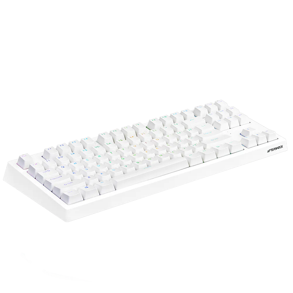 Aftershock Oden V2 TKL 87-Key Wired Mechanical Gaming Keyboard (White) - Compact Design for PC Gamers & Office Work
