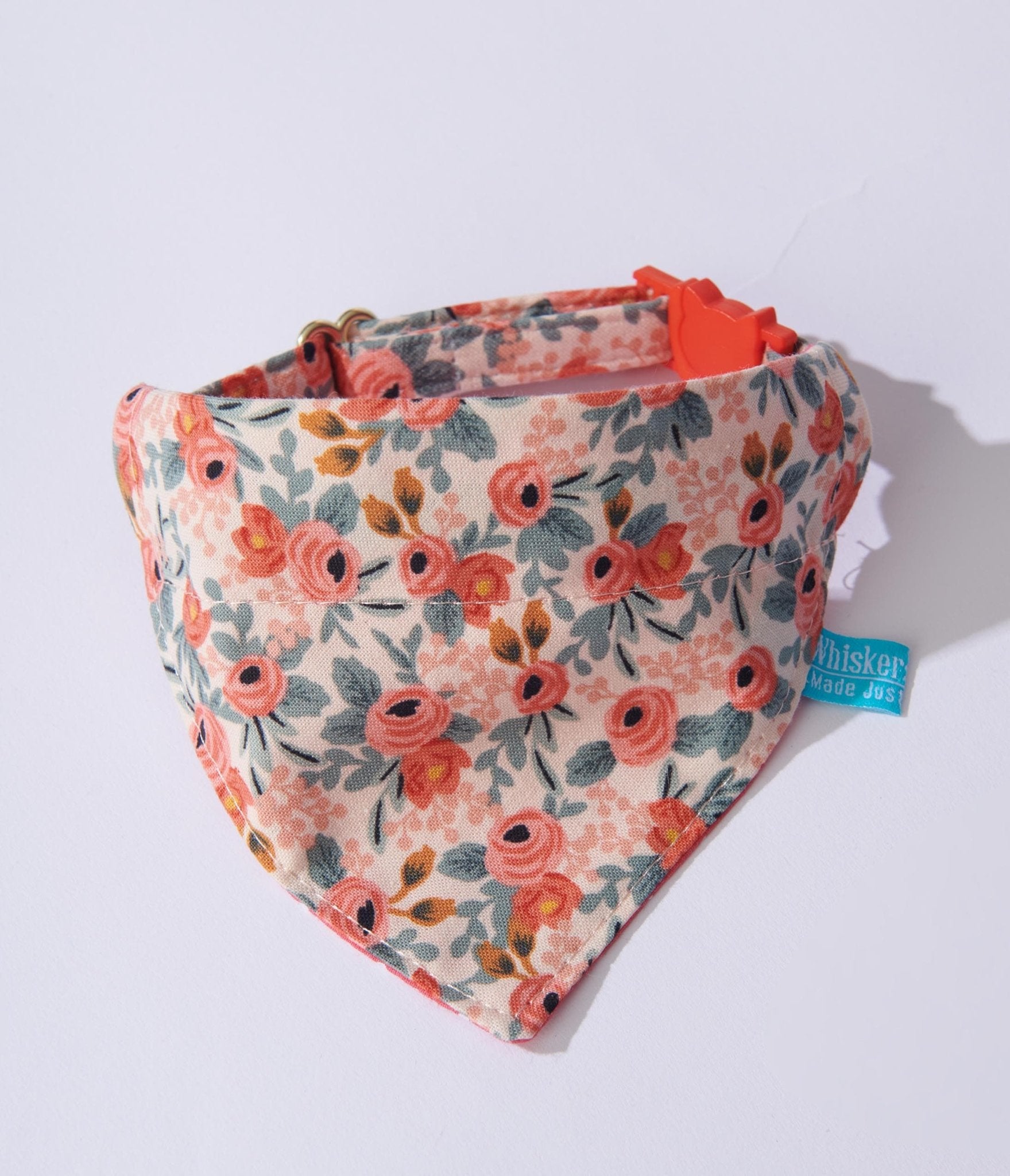 Stylish Peach Floral Over-the-Collar Cat Bandana - Soft & Breathable Pet Accessory for Cats - Perfect for Photos, Parties & Daily Wear