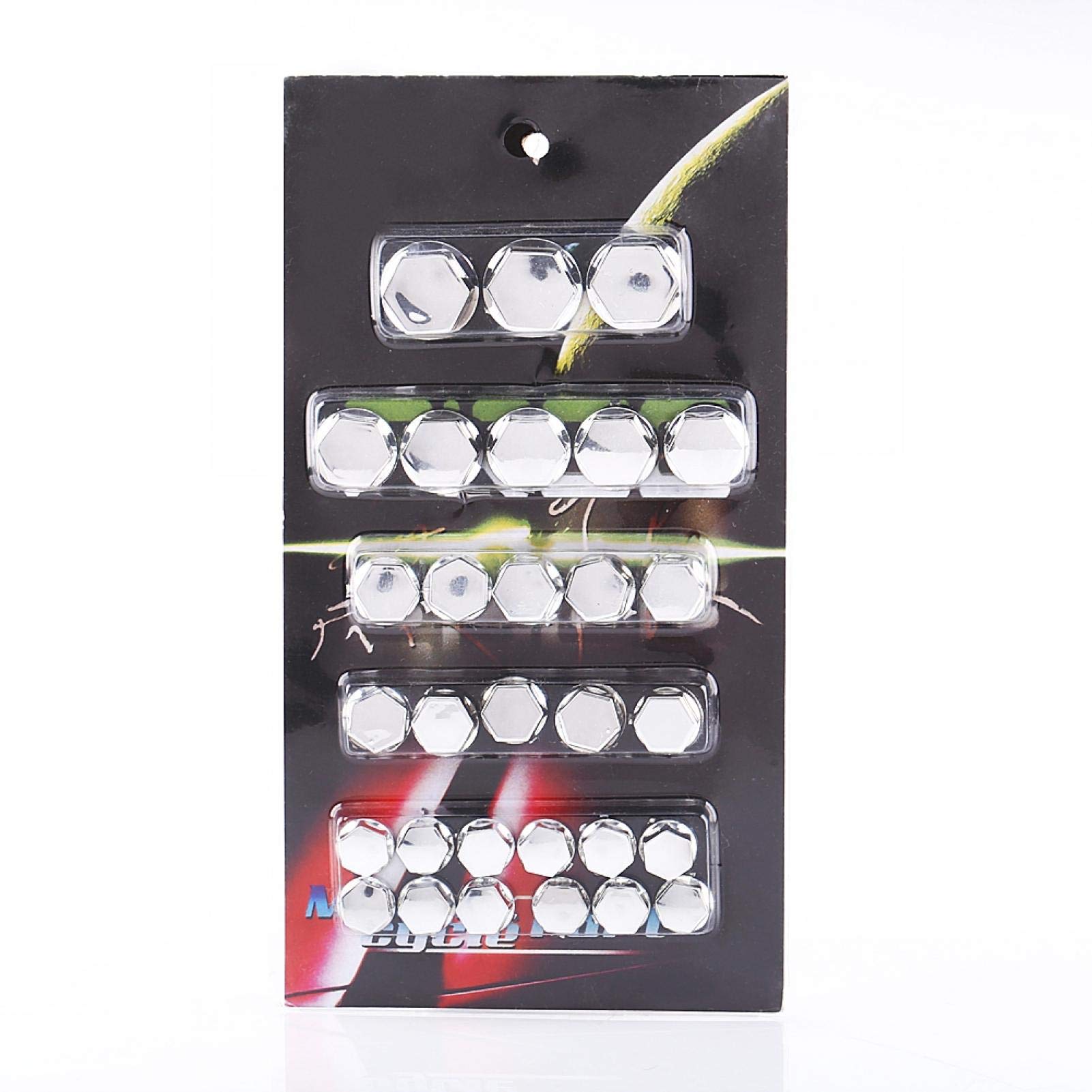 Chrome Hex Bolt Caps 30Pcs - Motorcycle Screw Cover for Yamaha Kawasaki Honda - Bike Decoration & Protection