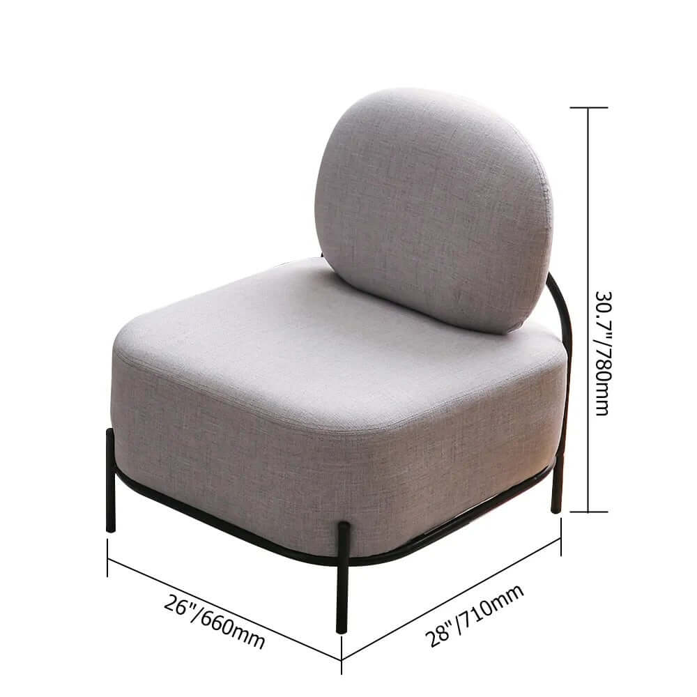 Yellow Linen Upholstered Armless Accent Chair with Black Legs - Modern Living Room Decor for Small Spaces, Bedroom Seating & Office Waiting Area