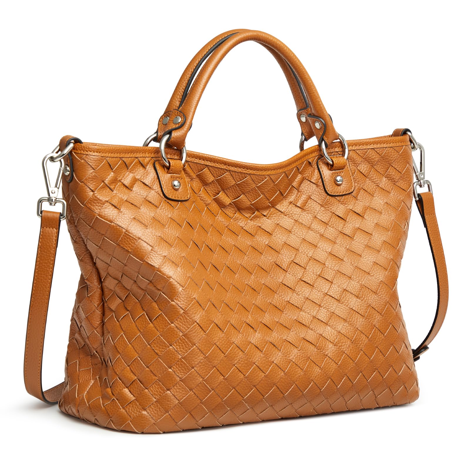 Stylish Kattee Woven Leather Tote Bag for Women - Large Retro Handmade Shoulder Purse | Perfect for Work, Travel & Everyday Use