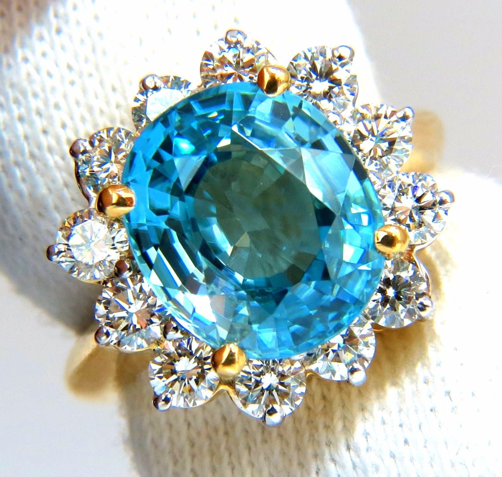 10.05ct Natural Blue Zircon Diamond Ring in 14kt Gold - Freedom Indigo Collection | Perfect for Engagement, Anniversary & Special Occasions