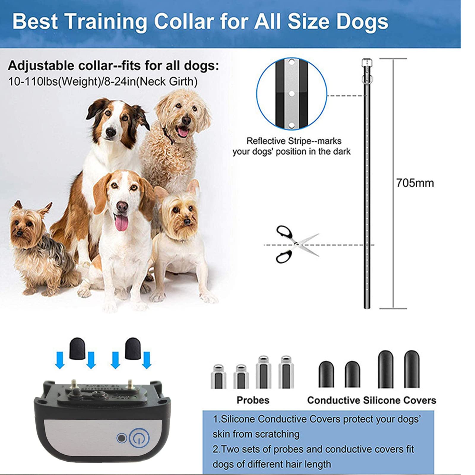 Wireless Dog Fence System - Adjustable 100-990 ft Range Electric Pet Fence with Training Collar & Remote | Waterproof, Rechargeable, Safe Containment for Dogs | Perfect for Backyards, Large Properties & Dog Training