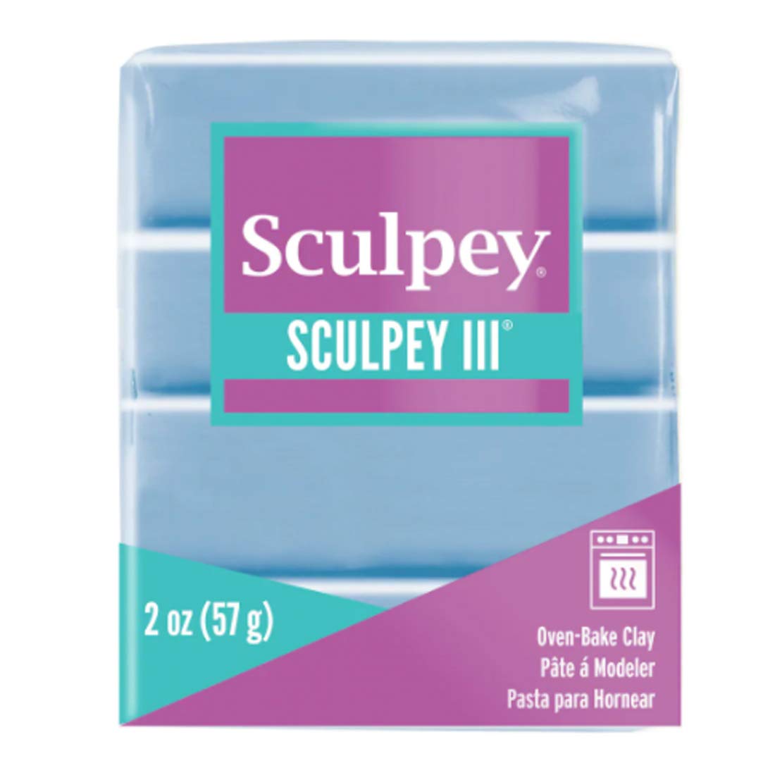 2oz. Sculpey III Oven-Bake Polymer Clay (Sky Blue) - Perfect for DIY Crafts, Jewelry Making & Miniature Sculpting